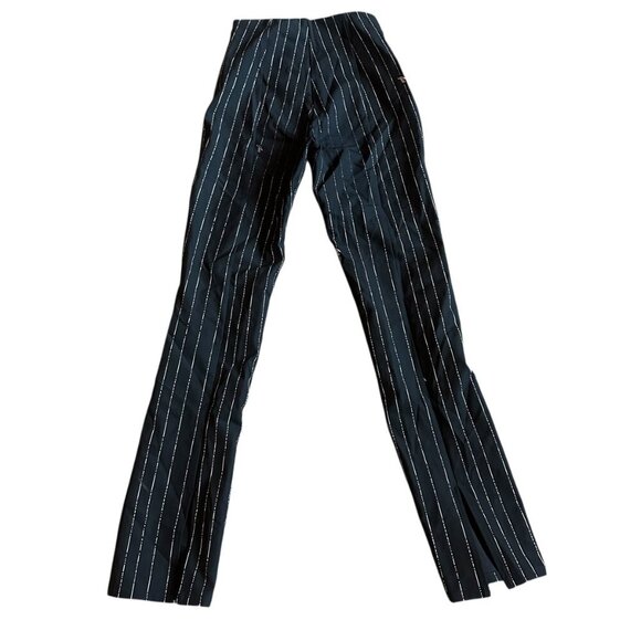 I.AM.GIA Dominique Black Pinstripe Logo Pants Stretch Straight Fit Size XS - Picture 7 of 12